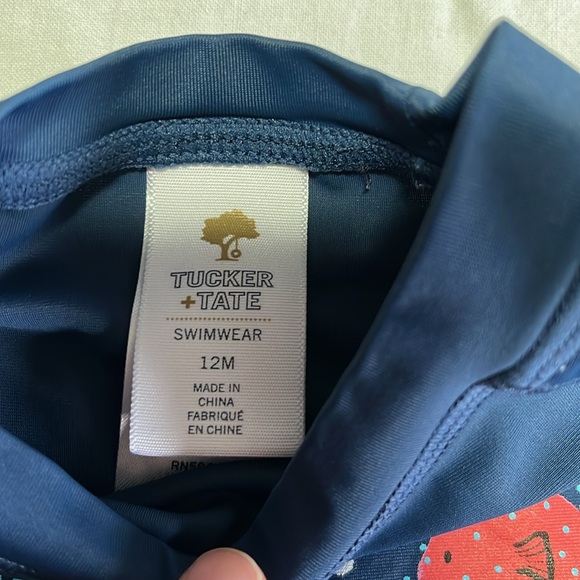 12M Tucker & Tate swim trunks and rash guard - Picture 4 of 7